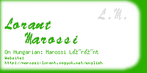 lorant marossi business card